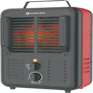컴포트 존 1500W 밀크하우스 스타일 전기 유틸리티 히터 조절 가능한 온도 조절기 2개의 열 설정 및 팬이