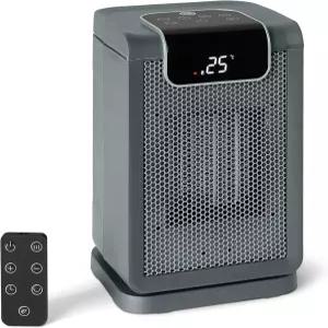 PTC 세라믹 기술이 적용된 실내용 아마존 베이직 스페이스 히터 1500W 리모컨 70° 진동 디지털 디스플레이