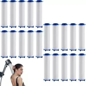 20Pc 드라이브 샤워헤드 필터 2.75인치 이온 드롭스 PP 면 교체 카트리지 휴대용 워터 코어