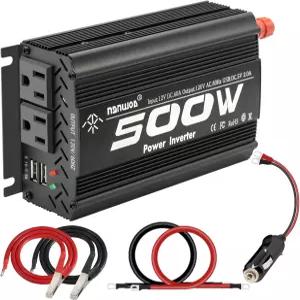 캠핑 충전 차량용 파워 인버터 블랙(500W)을 위한 500와트 자동차 요금 500W / 피크 1000W DC12V AC 110V
