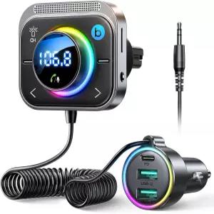 조이룸 96W FM 송신기 블루투스 6.0 자동차 어댑터 보조 3개의 충전 포트 포함 PD 60W 2 18W 에어 벤트