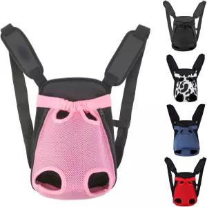 인스팩 개 배낭 캐리어/고양이 조절 가능한 반려동물 전면 강아지용 여행 가방 다리가 밖으로 나와 있고