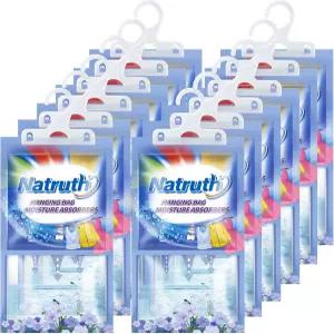 주방 욕실 옷장에 사용되는 신선한 린넨 건조제 걸이 가방이 포함된 NATRUTH 12팩 수분 흡수 냄새 제거