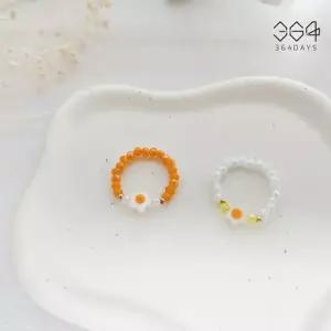 [텐바이텐]귀여운 계란후라이 반지 계란꽃 자개 크리스탈 비즈반지 아이랑커플