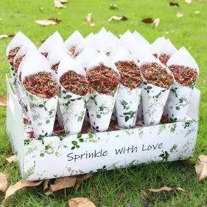 웨딩 트레이 색종이 콘 스탠드 상자 크래프트 종이 소박한 장식 세트 공급