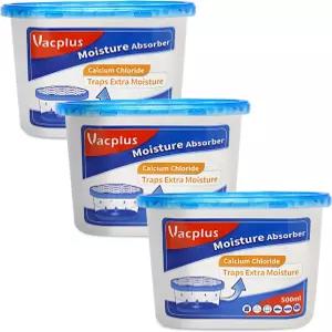 Vacplus 수분 흡수기 - 옷장용 제습기 효율적인 습도 상자가 욕실 주방 서재 무향 3팩을 위해 과도한