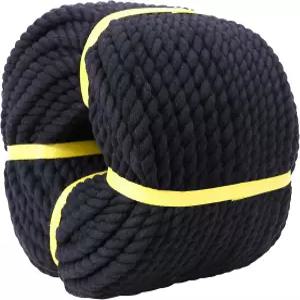 블랙 코튼 로프 1/2인치 x 50피트 다양한 실내 및 실외 프로젝트에 적합합니다 DIY 수공예품 애완동물