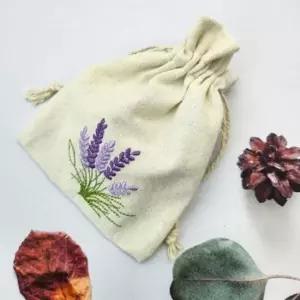 휴대용 자수 리넨 복주머니형 악세사리 캔버스 파우치 캔버스자수파우치 리넨자수파우치
