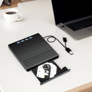 DVD플레이어 USB C타입 외장 DVD CD 드라이브 버너 플레이어 데스크탑용 XP 810 윈도우 리더 노트북 7IN1