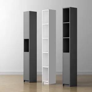 틈새 수납장 200 거실 책장 폭좁은수납장 사이드 블랙 서랍