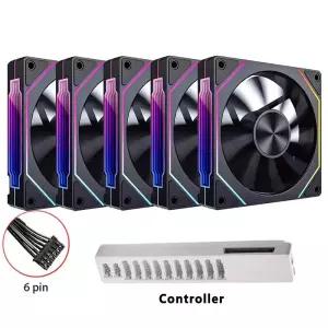 프리즘 5 PRO 120mm 팬 6핀 RGB PC 케이스 통풍기 컴퓨터 섀시 수냉 쿨러 게이머 쿨링 키트