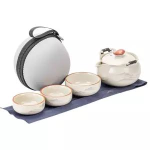 벚꽃 다관 휴대용 다도 세트 차호 찻잔 2개