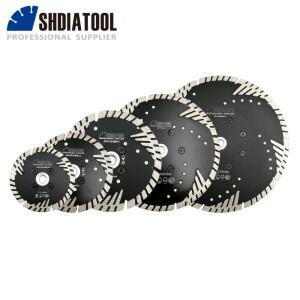 SHDIATOOL 다이아몬드 톱날 M14 플랜지 경사 보호 치아 건식 절단  돌 화강암 콘크리트 4-9 인치 1 개