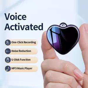 64GB 미니 활성화 음성 녹음기 Espia 디지털 USB 소형 오디오 소음 감소 녹음 펜던트 MP3 플레이어