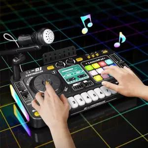 최신 휴대용 미니 100곡 DJ 턴테이블 블랙 입문용