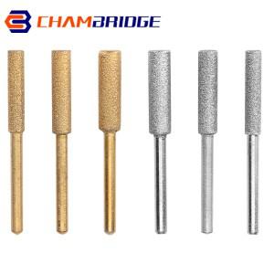 다이아몬드 코팅 원통형 버 그라인드 비트 샤프닝 톱 체인용 에머리 헤드 44.855x3mm 10 개