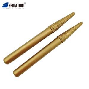 SHDIATOOL 2Pcs 8-330mm CNC 진공 브레이징 다이아몬드 조각 비트 테이퍼 볼 엔드 커터 도구 로타리 버