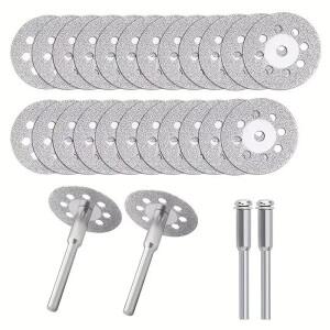 10개입 16-30mm 미니 소형 샤프 홀 포함 다이아몬드 컷오프 로터리 툴 커팅  DIY 도구 액세서리 드레멜용 2