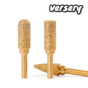Versery 생크 진공 브레이징 다이아몬드 버 헤드 그라인딩 로터리 파일 스톤 그레이 캐스트 다리미 연성 스