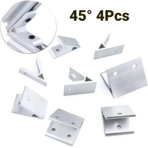4Pcs 45도 각도 코너 브래킷  3030 4040 4545 5050 6060 8080 CNC V-슬롯 프로파일 용 알루미늄 조인트 커