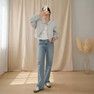 [하프클럽/]여성 기본 카라포켓 집업티셔츠 남방 블라우스