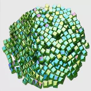 칙시스 335PCS 러쉬 그린 리데센트 모자이크 타일 DIY 공예와 가정 장식에 완벽한 300G 작은 유리 아트