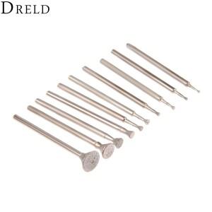 DRELD 10개 드릴 그라인딩 헤드 버 비트 2.35mm 샹크 옥석 조각 연마 도구