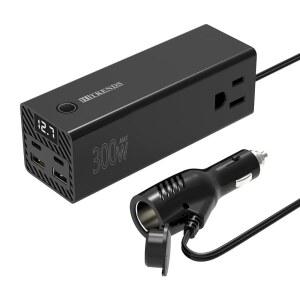 HITRENDDS 300W 자동차 파워 인버터 듀얼 화면 110V 24W 12V 컨버터 USB 36W 인버터 AC 전류 PD 플러그 스위치 LCD