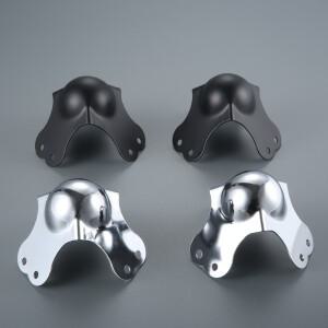 4Pcs 80mm 비행 알루미늄 케이스 볼 코너 도로 도구 자리 브래킷 커버 보호대 실버블랙 가구 액세서리