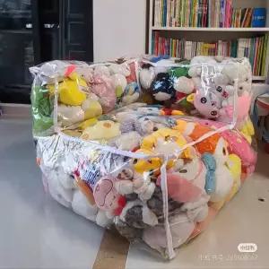 인형정리함쇼파 투명인형빈백 다용도 인형 대형 TPU