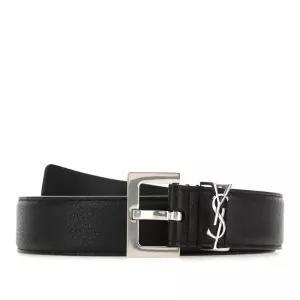YSL 모노그램 페블 가죽 벨트 634440BRM0E 1000 NERO