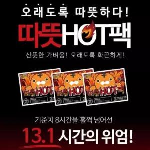13시간 지속 흔드는 발열 핫팩 찜질팩 포켓형 주머니 손난로 DD-11517