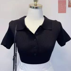 슬림핏 골지카라 반팔니트티 데일리 크롭탑 SS-057