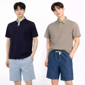 [디바옴므]여름 베이직 세미와이드 5부 데님 반바지 청 팬츠 스트릿 워싱 트레이닝