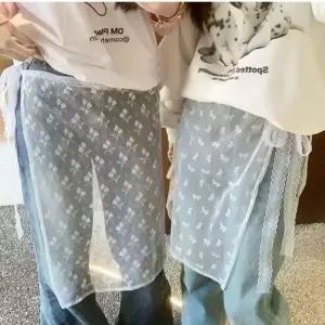 [하프클럽/]레이어드 랩 치마 블랙 화이트 시스루 스커트