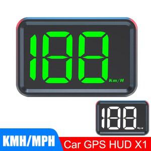 호환 GPS HUD 속도계 KMH MPH 미터 X1 HUD 큰 글꼴 디지털 흰색 녹색 빛 디스플레이 자동차 업 디스플레이 USB 플러그