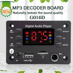 호환 자동차 오디오 마이크 USB TF FM 라디오 Mp3 음악 플레이어 스피커 5V 12V 블루투스 5 0 MP3 WMA WAV APE 디코더 보드 핸즈프리
