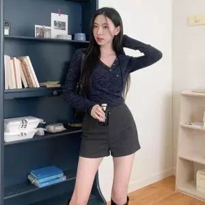[옷자락]여성 후드 니트 셔링 랩 탑 반지 후디 스웨터 후드티
