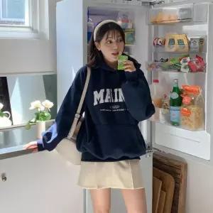 [옷자락]여성 레터링 패치 기모 후드티 반지 후디 본딩 방한