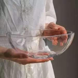 투명그릇 투명 플레이트 사각접시 유리볼 샐러드 그릇 대 20cm