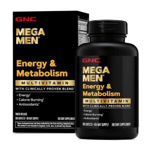 GNC 메가 남성 에너지 및 신진대사 멀티비타민 | 제 칼로리 소모 증가 180 카운트