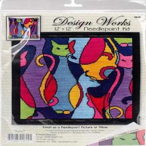 디자인 작품 제작 컬러풀 캣츠 니들포인트 키트