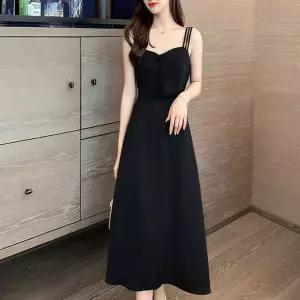 LnD 블랙벨 슬림 롱 원피스 여성 여름 나시 민소매 치마 스커트