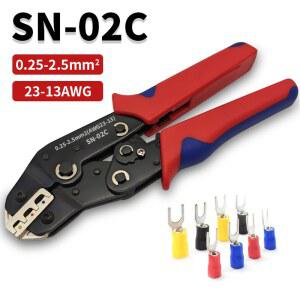 호환 SN-02C 와이어 압착 도구 절연 와이어 전기 커넥터 압착 버트, 링, 스페이드, 터미널 케이블 러그