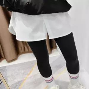 페이크 레이어드스커트 남여공용 티셔츠 레이어드용 단추 허리밴딩