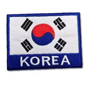 태극기 자수 패치 의류장식 가방 모자 부착용 벨크로 테이프 탈착식 와펜