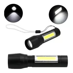미니 LED 충전식 줌 손전등 작업등 캠핑랜턴 COB odG1+8MxA