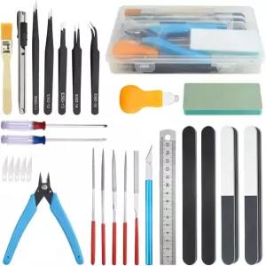 빅스톤 29 PCS 모델 도구 키트 기본 취미 건축 공예품 세트 자동차 비행기 건물 로봇 플라스틱 수리 및