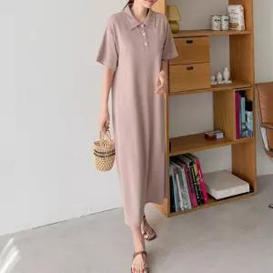 LND 이터니티 카라 롱 원피스 여성 봄 여름 빅사이즈 치마 루즈핏 아노락