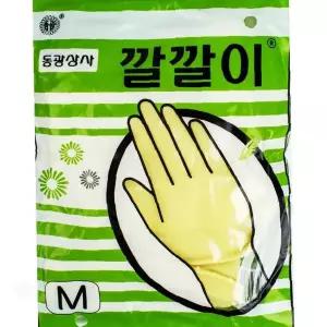 주방용 고무장갑 10p 중형사이즈 노란색 표면돌기 설거지 청소 미용 위생작업